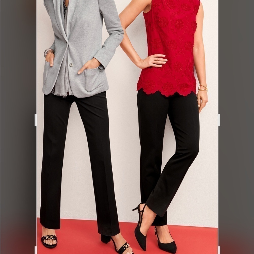 Talbots Bi-stretch straight leg pants capsule wardrobe career business‎